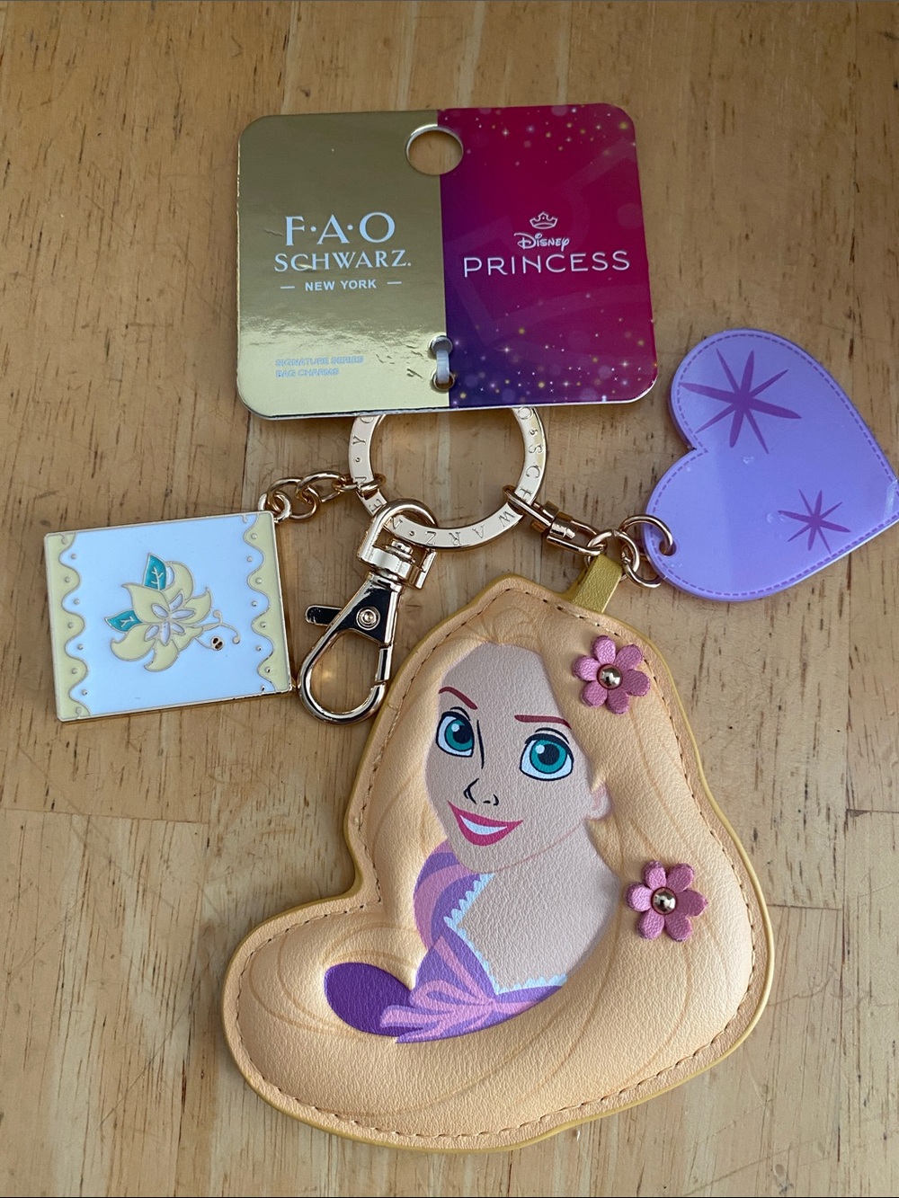 FAO Schwarz Disney Rapunzel Keychain Bag Charm NWT 3 pieces